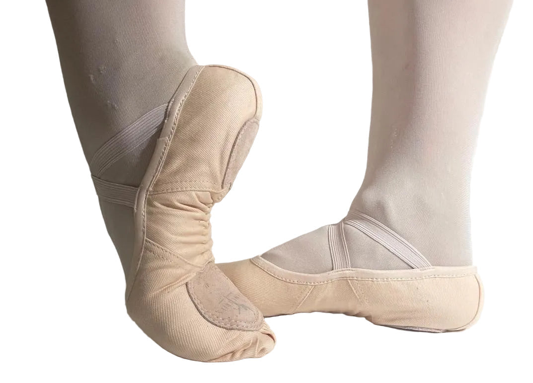 Schläppchen STRETCH-LEINEN, geteilte Sohle Danceries